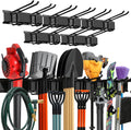 Garage Wall Organizer | 80" Heavy-Duty Tool Storage Rack | Adjustable Double-Layer Hooks | 500 lbs Capacity | Carbon Steel Wall Mount Holder for Shovels, Rakes, Ladders & Power Tools