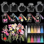TaoBary 91 Pcs DIY Handmade Transparent Dried Flower Bookmark Set Include by TaoBary