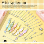 Tondiamo 24 Pcs Beadable Keychain Bars Bulk Blank DIY Metal Heart Beaded - Image 6