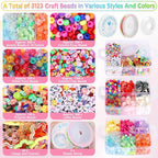 3123Pcs Assorted Acrylic Beads Kit - Image 2
