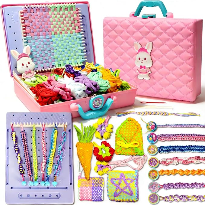 Weaving Loom for Kids & Friendship Bracelet Making Kit for Girls, Birthday by KuflooQ