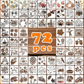 72 PCS 3x3 Inch Thanksgiving Stencils by Yazhiji