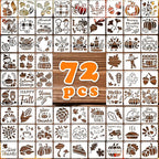 72 PCS 3x3 Inch Thanksgiving Stencils by Yazhiji