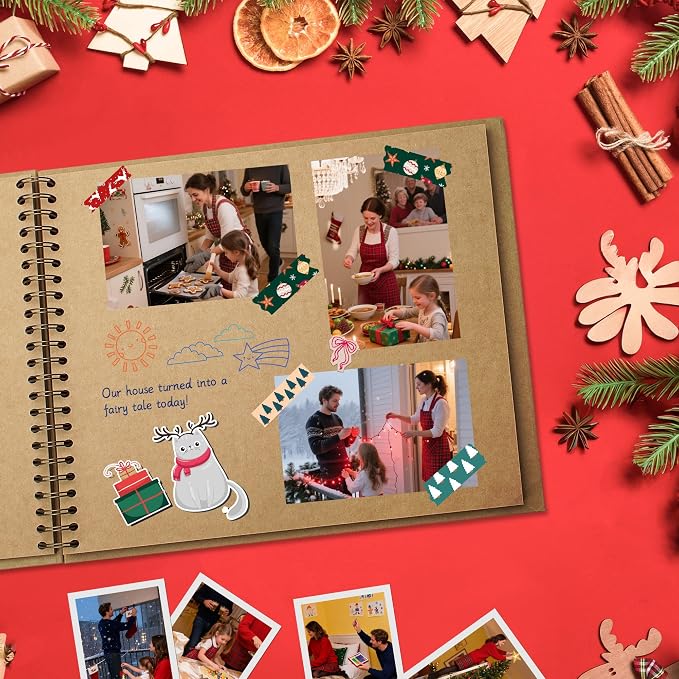 Scrapbook 8x8 Inch DIY Scrapbook Album Hardcover Kraft Paper 40 pages/20 sheets - Image 9