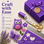 Purple Large Felt Fabric 36" x 36", 1mm Stiff Felt Sheet, Nonwoven Fabric - Image 5