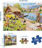 Cozy Lakeside Cottage Puzzles for Adults 1000 Pieces, Challenging Jigsaw - Image 4