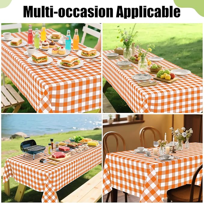 Smiry Rectangle Table Cloth, Waterproof Vinyl Tablecloth - Image 6