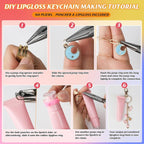 Starry 176 Pcs DIY Keychain Making Kit | 10 Keychain Clips, 10 Extender Chains - Image 3