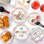 200pcs Thank You Plates Napkins We Appreciate You Party Tableware Set Teacher - Image 5
