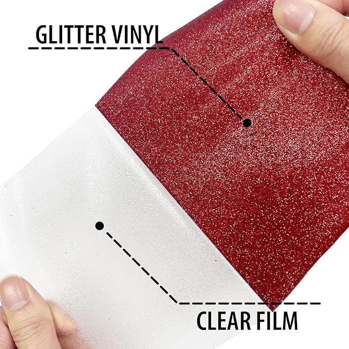 Red Glitter Heat Transfer Vinyl, Glitter Iron-On - Image 3