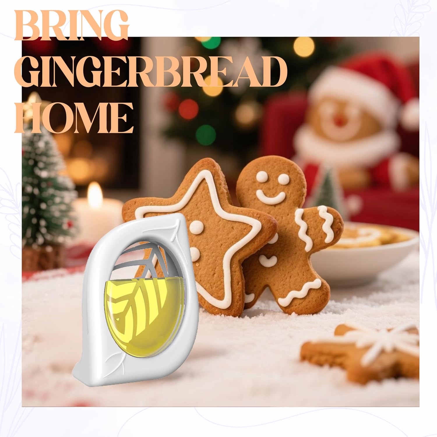 Air Freshener for Home, 4 Pack, Gingerbread, Odor Eliminator for Small Area Closets Bathroom Pets Strong Odor, Up to 120 Days