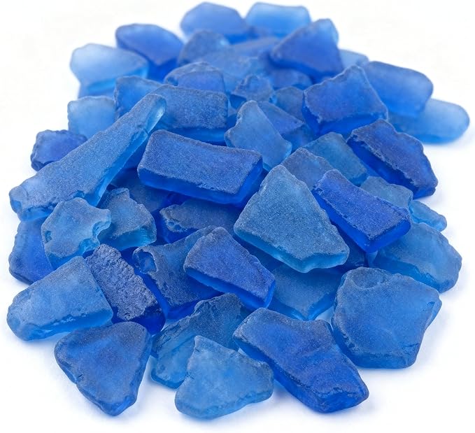 Jetec 11 oz Sea Glass for Crafts Pieces Decor Flat Frosted Sea Glass Vase by Jetec