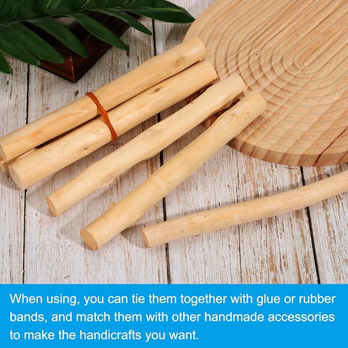 PATIKIL 4 Pcs / 10cm Wood Log Sticks, 0.6-1.2inch in Diameter Natural Driftwood - Image 4