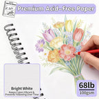FIXSMITH 9"X12" Purple Sketch Book, 100 Sheets Spiral Sketchbook, Acid Free - Image 2