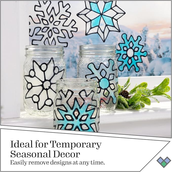 Gallery Glass Holiday Stained Glass Paint Kit, 8 Piece Set Perfect - Image 3
