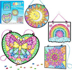 BANBBUR 4 Pcs Window Art Kits for Kids, Gem Arts for Kids Ages 8-12 4-8 by BANBBUR