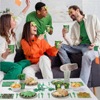 450 Pcs Happy St. Patrick's Day Tableware Set Decorations, Lucky Green Shamrock - Image 4