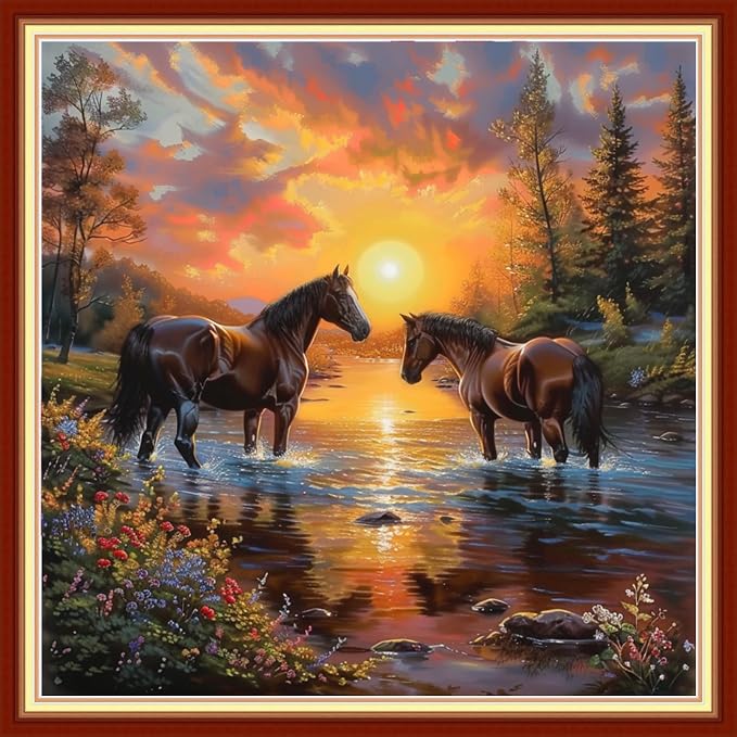 Joyhoor Cross Stitch Kits for Beginners Stamped Cross-Stitch Supplies by JoyhoorCrossStitchKits
