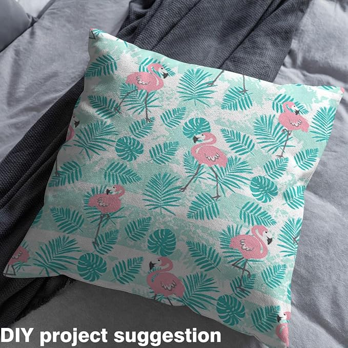 Pink Flamingo Fabric by The Yard, Tropical Palm Leaves Flannel Polyester Fabric - Image 3
