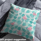 Pink Flamingo Fabric by The Yard, Tropical Palm Leaves Flannel Polyester Fabric - Image 3