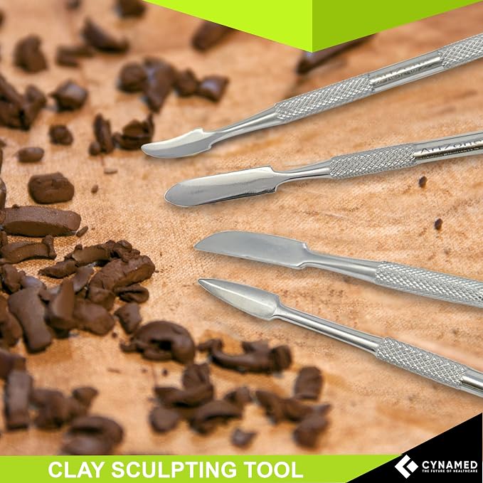 CYNAMED Stainless Steel Spatula Wax & Clay Sculpting Tool Carver Set - Image 8