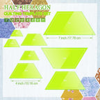 Kigley 8 Pcs Half Hexagon Quilting Templates and Rulers 1/1.5/2/3/4/5/6/7 Inch - Image 2