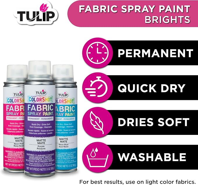 Tulip ColorShot Instant Fabric Spray Paint, Permanent Color Spray-On Fabric - Image 5