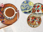 8 PCS Chicken Diamond Art Coasters Kits Diamond Painting Coaster | Diamond - Image 8