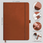 RETTACY Blank Journal Notebook, 192 Pages, A5 Medium Size | Leather Hardcover - Image 2