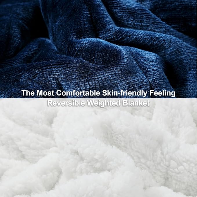 Alomidds Weighted Blanket Queen Size 15lbs 60x80 inches, Sherpa Weighted - Image 2