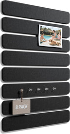 Fluxynara Cork Board Alternative Felt Strip Board 8-Pack 13"x2", Office Pin by FLUXYNARA