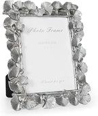 Cuspin Silver 5x7 Picture Frame, Vintage Silver Ornate Leaf Textured by Cuspin