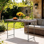 FDW 4FT Folding Table Half Portable Foldable Table Picnic Table - Image 8