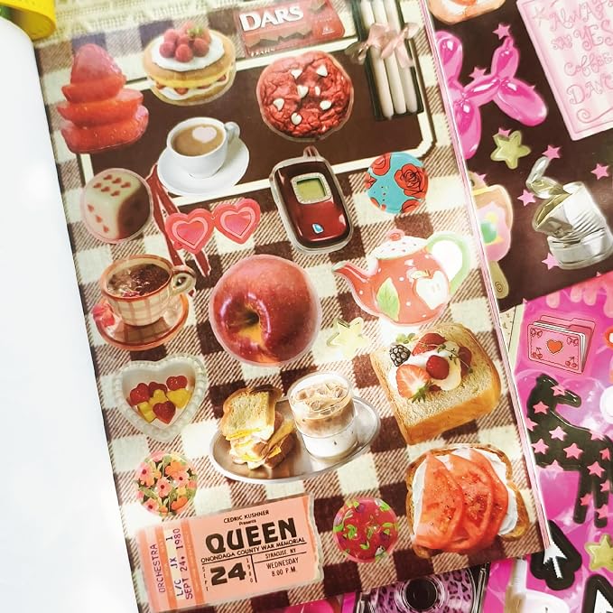 PRSTINCOL Sweetheart Vintage Style Sticker Book, 30 Pages of Aesthetic Stickers - Image 5