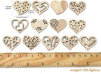 LiQunSweet 200 pcs Mixed Styles Hollow Heart Undyed Wood Cutout Sweet Love Wood - Image 2