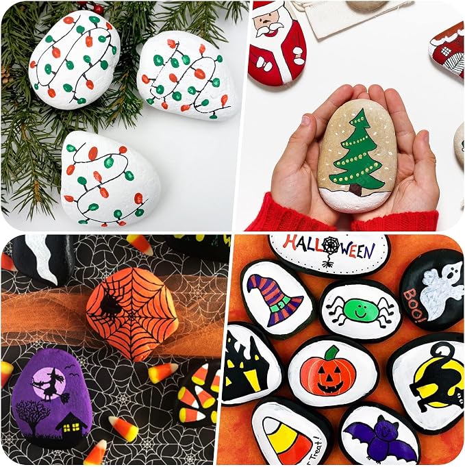 River Rocks for Painting 35 Pcs Large 2-3 Inch Flat Smooth Painting Stones - Image 6