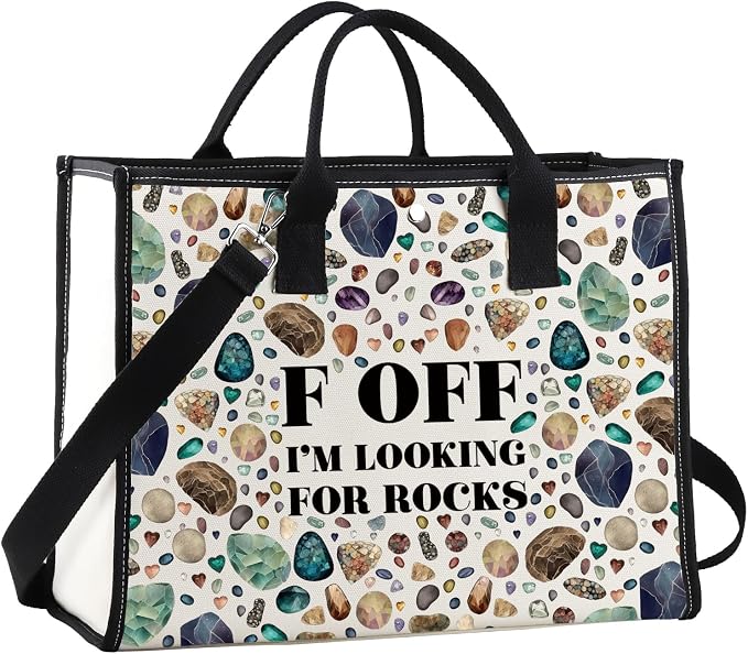 JNIAP Rock Collector Tote Bag Rock Lover Gift Geologist Gift F Off I'm Looking by JNIAP