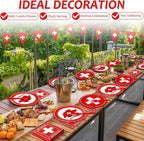 96pcs Switzerland Party Supplies Tableware Set Swiss Flag Party Paper Plates - Image 5