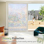 LUTE Rainbow Window Privacy Film, Stained Glass Cling, 35.4" x 157.4" | 3D - Image 4