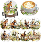 Zythron 8 Pack Horse Diamond Art Coasters, Diamond Painting Coasters Kits | by Zythron
