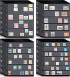 Gersoniel 20 Sheets Stamp Collection Album Pages, Transparent Design, by Gersoniel