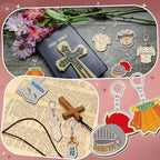 RattanView 24 Pcs Armor of God Crafts Color Your Own Keychains DIY Craft Wooden - Image 6
