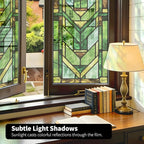 Faux Stained Glass Effect Transparent Window Film, Original Hand Drawn Static - Image 4