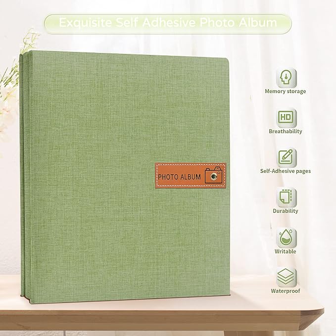 Popotop Large Photo Album Self Adhesive 4x6 5x7 8x10 Scrapbook Album DIY - Image 2