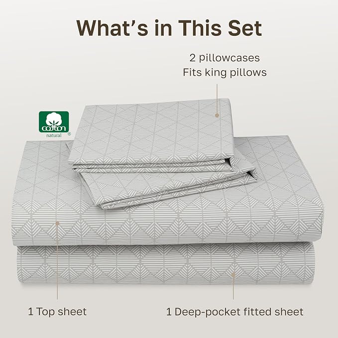 California Design Den Soft King Size 100% Cotton Sheet Sets, 400 TC Good - Image 4