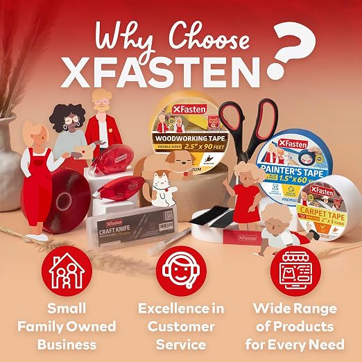 XFasten Double Sided Tape, Removable and Residue-Free, 2-Inch x 30 Yards - Image 9