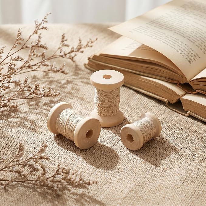 30 Pcs Wooden Spools, 3 Sizes Wooden Spools - Image 5