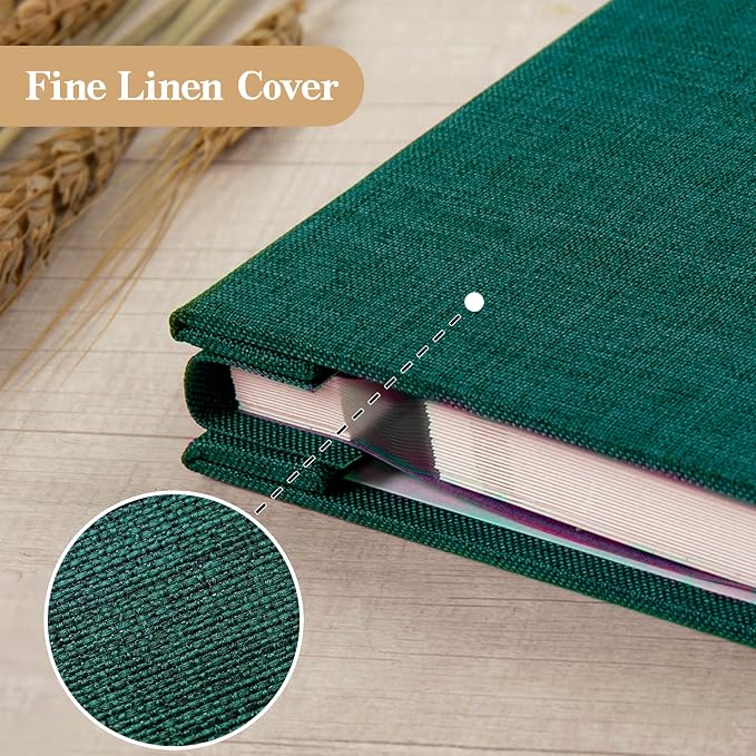 potricher Large Photo Album Self Adhesive 3x5 4x6 5x7 8x10 10x12 Pictures Linen - Image 5