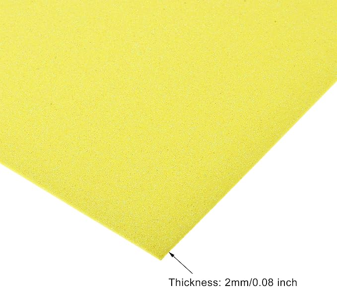 uxcell Light Yellow Shiny EVA Foam Sheets 12 x 8 Inch 2mm Thick - Image 3