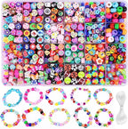1000PCS Polymer Clay Beads Bracelet Making kit, 24 Style Cute Fun Beads Fruit by BBita
